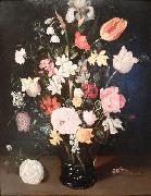 Flowers in a glass vase Ambrosius Bosschaert
